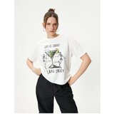 Koton Printed T-Shirt Comfort Fit Cotton Short Sleeve Crew Neck Cene