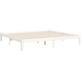  Za krevet s uzglavljem bijeli 200x200 cm od masivnog drva | shoptok.hr