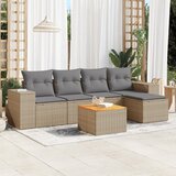  6-dijelni set vrtnih sofa s jastucima bež od poliratana | shoptok.hr