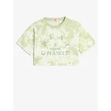 Koton Crop Oversize T-Shirt Printed Cotton