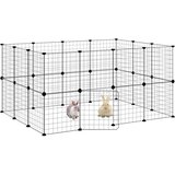  Kavez za ljubimce s 28 panela i vratima crni 35 x 35 cm čelični | shoptok.hr