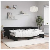 vidaXL Dnevni krevet na razvlačenje s madracima crni 80x200 cm baršun | shoptok.hr