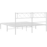 vidaXL Metalni okvir za krevet s uzglavljem bijeli 135x190 cm | shoptok.hr
