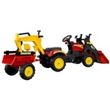 Lean_Toys Traktor s prikolico in žlico na pedala Benson Rdeča lea | Shoptok.si