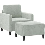 vidaXL Fotelja s tabureom svjetlosiva 60 cm baršunasta | shoptok.hr