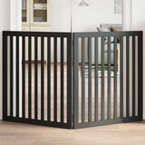 vidaXL Vrata za pse zložljiva 2 panela črna 160 cm topolovina | Shoptok.si