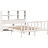 vidaXL Knjižna postelja brez ležišča bela 140x190 cm trdna borovina | Shoptok.si