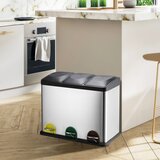 Msv Jeklen koš za smeti 3x20 l za ločevanje odpadkov/s pedalom v mat srebrni barvi Tri Selectif – | Shoptok.si