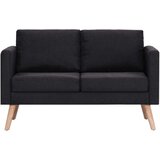 vidaXL Kavč dvosed iz blaga črn | Shoptok.si