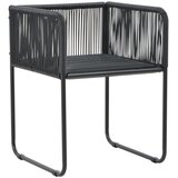  5-dijelni vrtni blagovaonski set crni Crna Dužina stola 160 cm | shoptok.hr