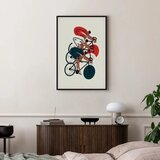  Slika - Cycling Race. Competitors on a Light Background - Illustration 80x120 U crnom drvenom okviru | shoptok.hr