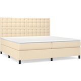  The Living Store Box spring postelja z vzmetnico krem 200x200 cm blago - Box Spring Postelja, (21497044) | Shoptok.si