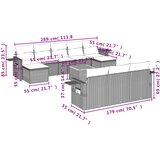  11-dijelni set vrtnih sofa od poliratana s jastucima crni | shoptok.hr