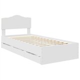  Krevetna konstrukcija Bijelo 75 x 190 cm Inženjersko Drvo Bijela 196 x 78 x 90 cm | Shoptok.si