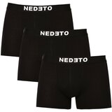 Nedeto 3PACK men's boxers black (3NDTB001-brand) Cene