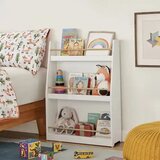 Kinder Home Dječja etajerka drveni organizator za knjižice i igračke, bijela boja, za ugodnu dječju sobu | shoptok.hr