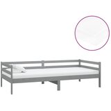  Dnevni ležaj s madracem 90 x 200 cm sivi od masivne borovine | Eponuda.ba