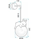 Toolight Zidna lampa kinkiet usnuli zečić G165-1W | shoptok.hr