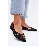 Boto Women's Ballerinas Decorated With Crystals Black Valena | Shoptok.si