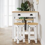  5-dijelni barski set bijeli od masivne borovine | shoptok.hr