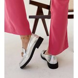 Gemre Silver moccasins with rhinestones Aleyna | Shoptok.si