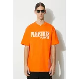Puma Pamučna majica x PLEASURES Typo Tee za muškarce, boja: narančasta, s tiskom, 620878