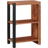 vidaXL Knjižna omara Rjava, Črna 80 x 30 x 110 cm Masiven les akacije | Shoptok.si