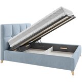CARRYHOME OBLAZINJENA POSTELJA 140 cm x 200 cm , tekstil svetlo modra | Shoptok.si