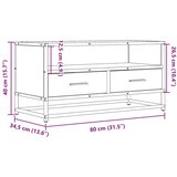 vidaXL TV omarica črna 80x34,5x40 cm inženirski les in kovina | Shoptok.si
