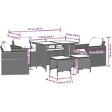 vidaXL 6-dijelni set vrtnih sofa s jastucima crni od poliratana | shoptok.hr