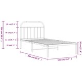  Metalni okvir za krevet s uzglavljem bijeli 100x200 cm | shoptok.hr