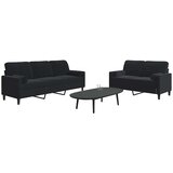  2-dijelni set sofa s jastucima crni baršunasti | shoptok.hr