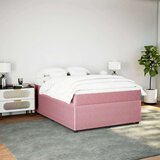  Krevet s oprugama i madracem ružičasti 140x190 cm baršunasti | shoptok.hr