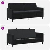 SOFA s pohranom Crna 192 x 78 x 87 cm Poliester | Eponuda.ba