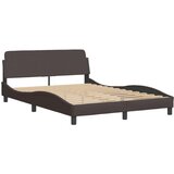  Postelja z vzmetnico temno rjav 120x200 cm blago | Shoptok.si