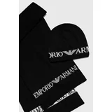 Emporio Armani Kapa in šal s primesjo volne črna barva