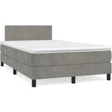 The Living Store Box spring postelja z vzmetnico svetlo siva 120x200 cm žamet - Box Spring Postelja, (21490618) | Shoptok.si