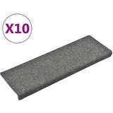  Otirači za stepenice 10 kom 65x21x4 cm svjetlosivi prošiveni | shoptok.hr