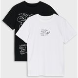 Sinsay Pamučne majice s natpisom 2 pack | shoptok.hr