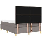  LED Box Spring Krevet Sivo-smeđa 140 x 200 cm tkanina | shoptok.hr