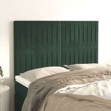  Posteljno vzglavje 4 kosa temno zelen 72x5x78/88 cm žamet, (20936242) Cene