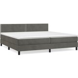The Living Store Box spring postelja z vzmetnico temno siva 200x200 cm žamet - Box Spring Postelja, (21488677) | Shoptok.si