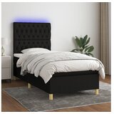  Box spring s madracem LED crni 90x200 cm od tkanine | shoptok.hr