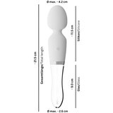 Liaison Wand - punjivi LED vibrator od silikonskog stakla (prozirno-bijeli) | shoptok.hr