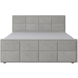 MID.YOU POSTELJA BOXSPRING 180 cm x 200 cm , kovina, umetna masa, tekstil, karton, leseni material svetlo siva | Shoptok.si