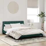  Posteljni okvir z vzglavjem temno zelen 160x200 cm žamet, (21081457) | Shoptok.si
