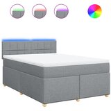  Krevet box spring s madracem svjetlosivi 140x200 cm od tkanine | shoptok.hr