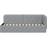  Kutni okvir kreveta Svijetlo siva 80 x 200 cm tkanina Slike