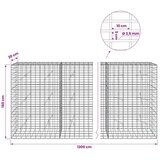  Gabion s žicom debljine 3 5 mm i mrežom 5x10 cm 1200x20x150 cm - 20 cm 150 cm 1200 cm | shoptok.hr