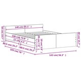 vidaXL Posteljni okvir z vzglavjem in vznožjem bel 140x190 cm | Shoptok.si